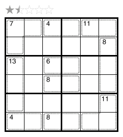 Sudoku - Your attention. Killer sudoku puzzle 6x6, easy